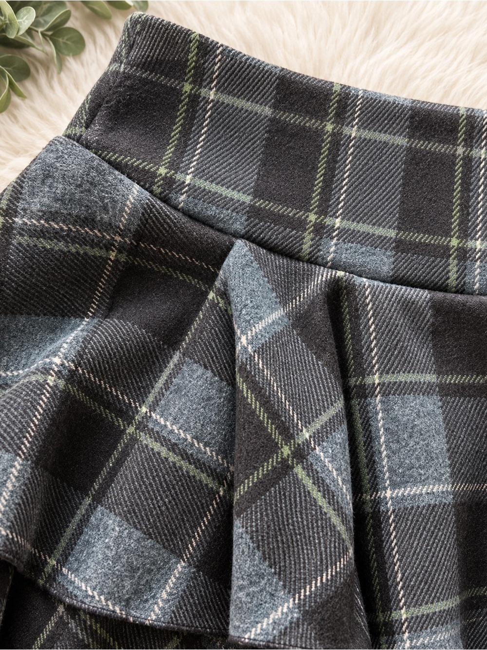 Brown Plaid Ruffle Mini Skirt - Picture 3 of 6
